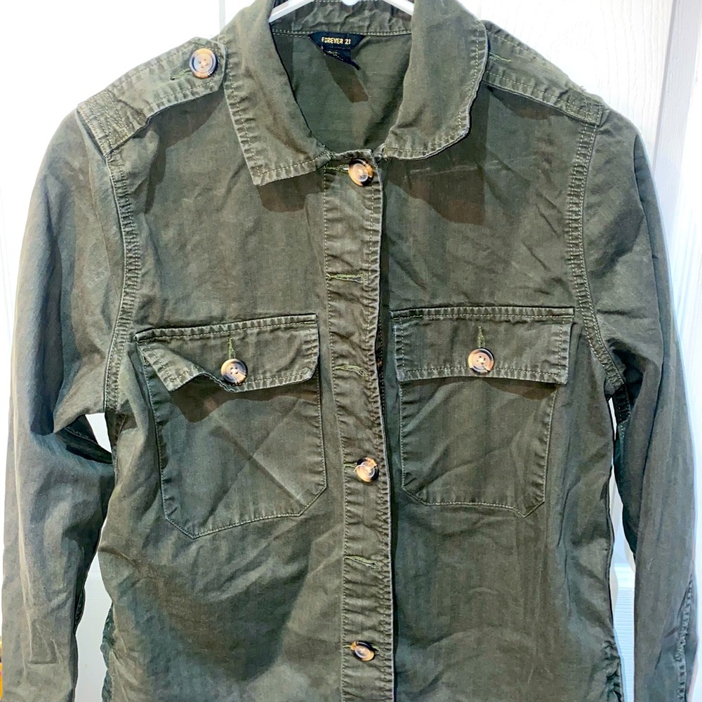 Green button up